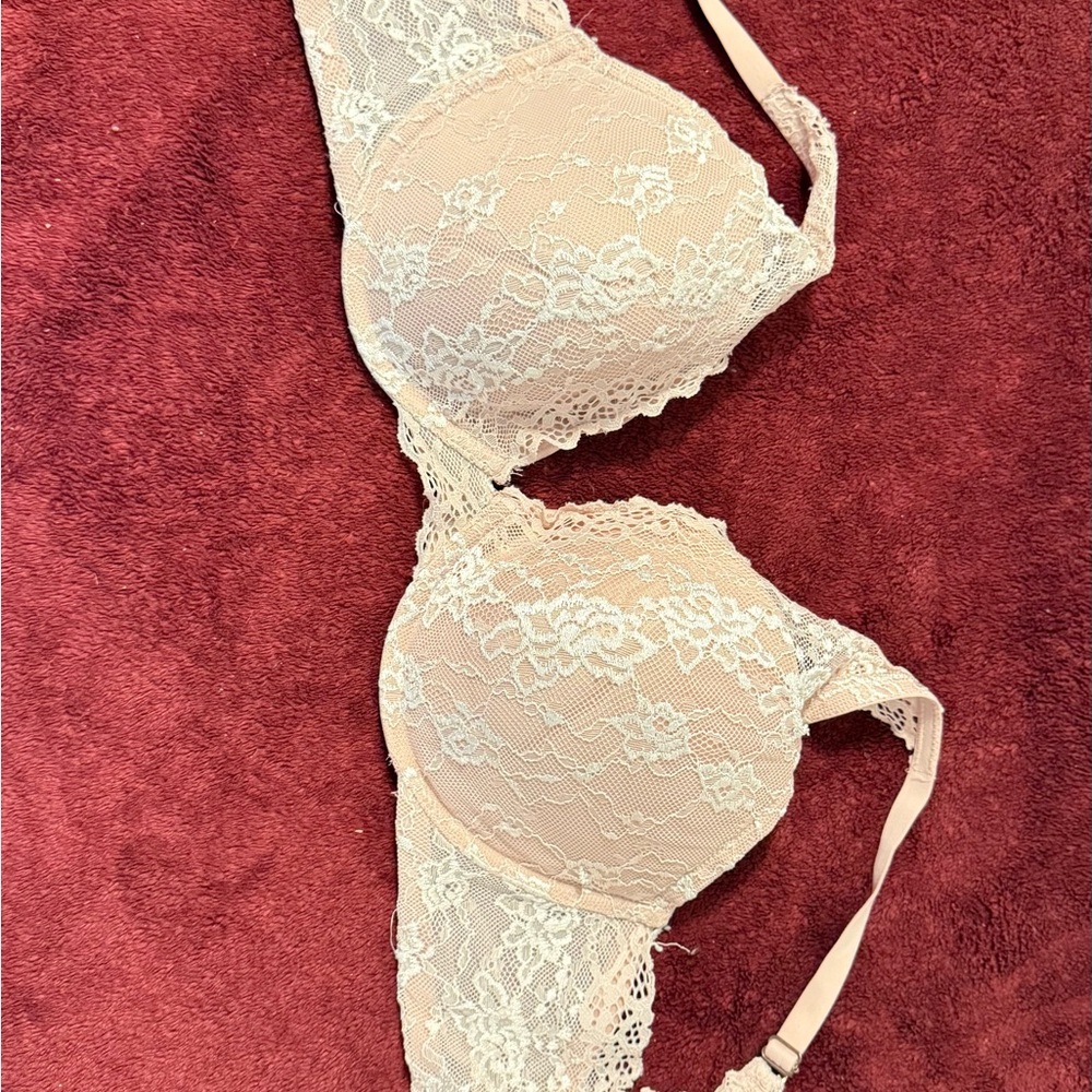 Lace Push-Up Bra - Nude Pink